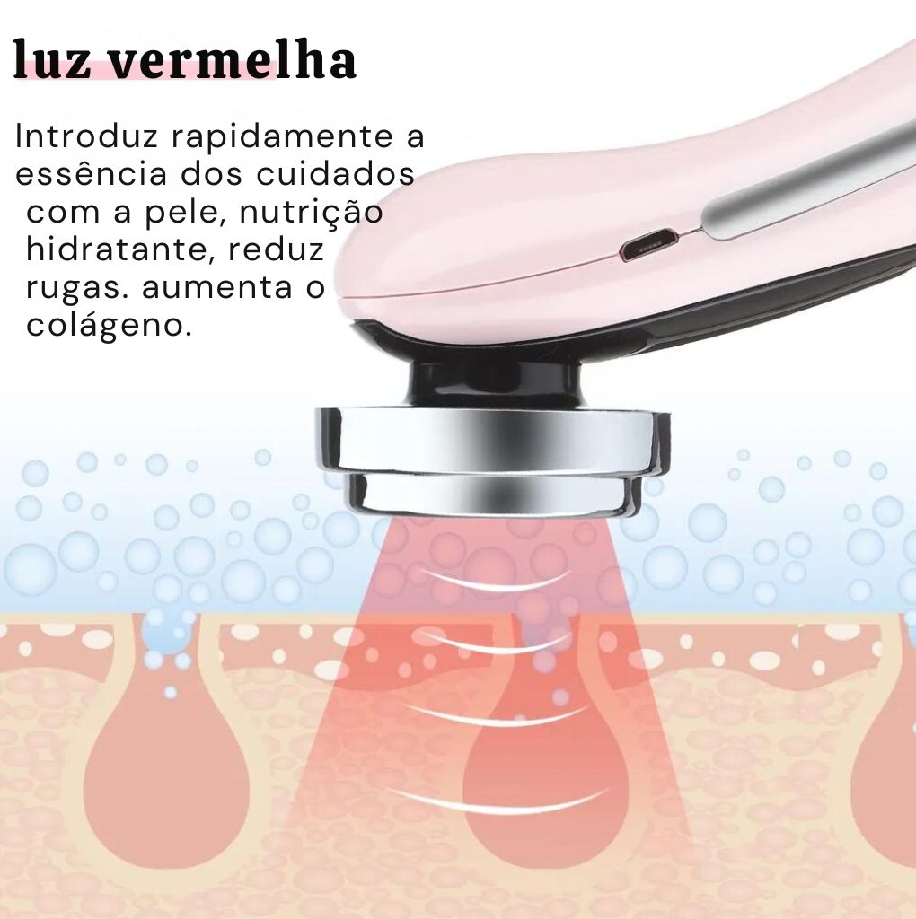 Massajador facial, terapia de luz led