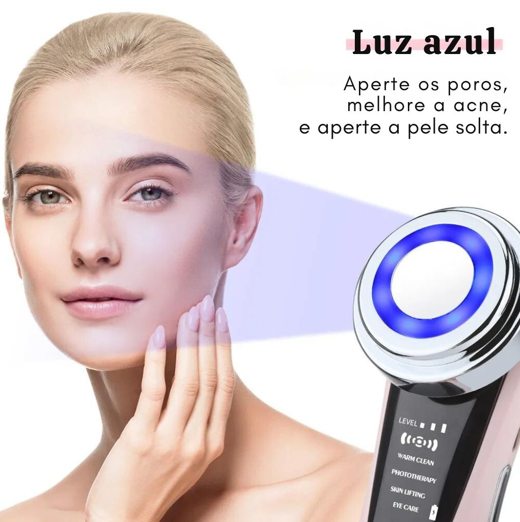 Massajador facial, terapia de luz led