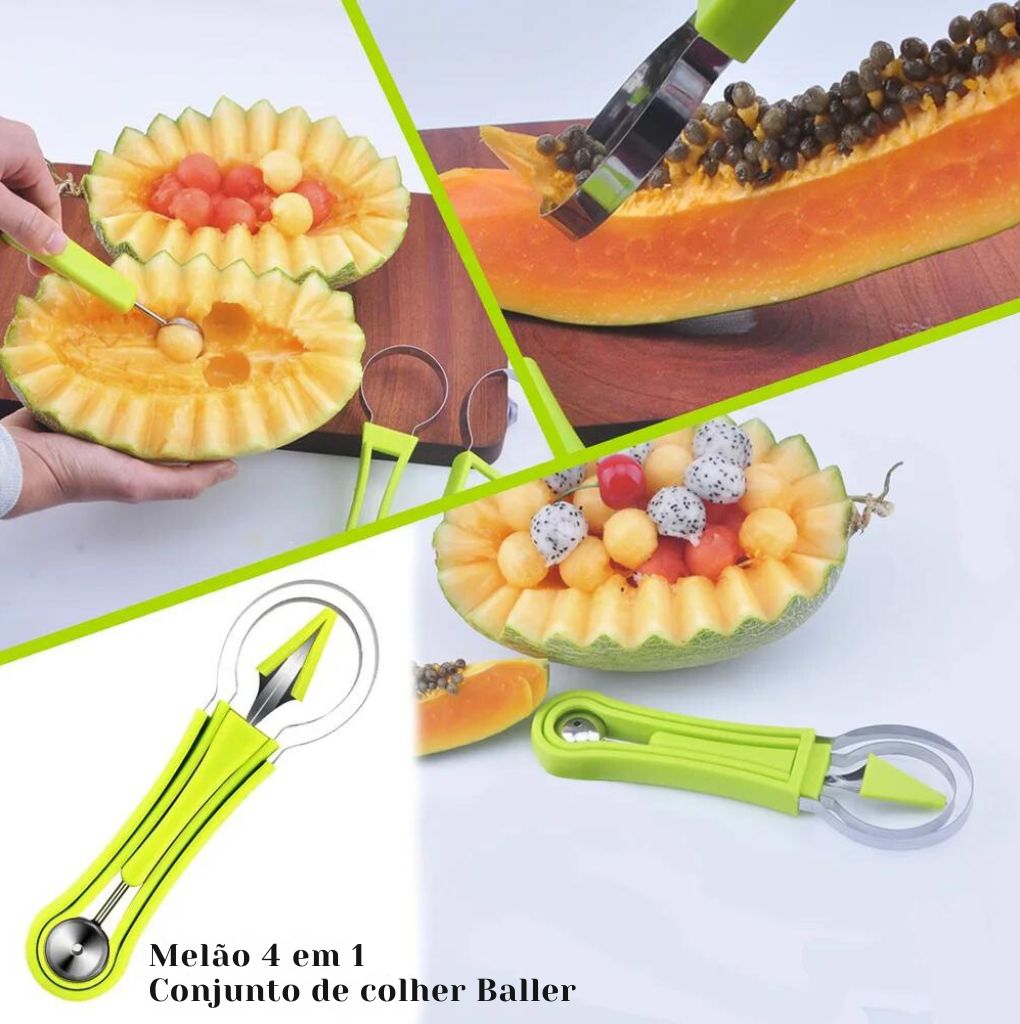 Cortador de frutas personalizados, 4 em 1