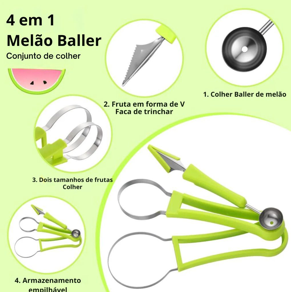 Cortador de frutas personalizados, 4 em 1