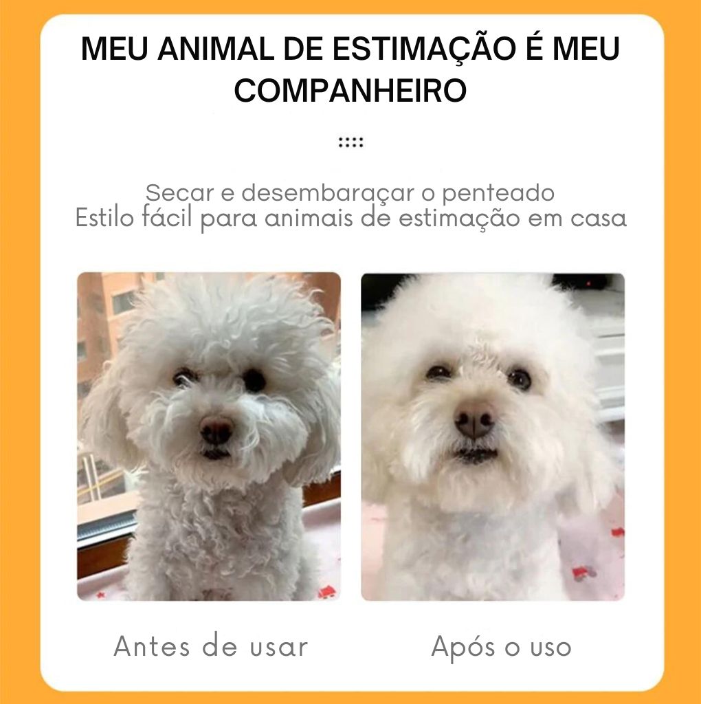 Secador de pelos de animais com escova