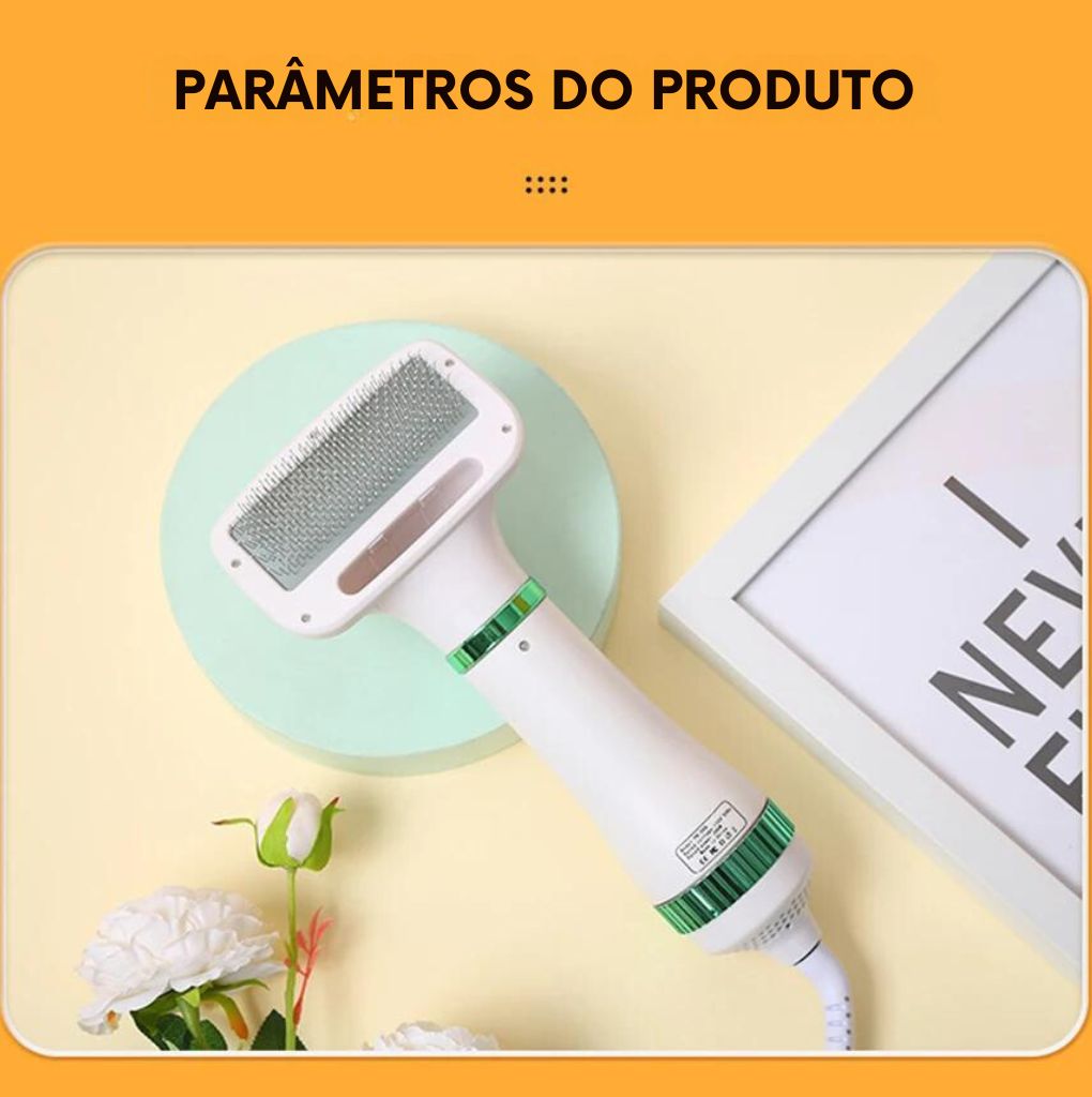 Secador de pelos de animais com escova