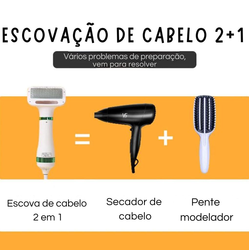 Secador de pelos de animais com escova