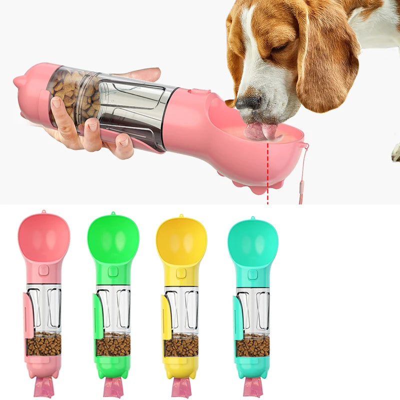 Garrafa de Passeio para Cães, 3 em 1