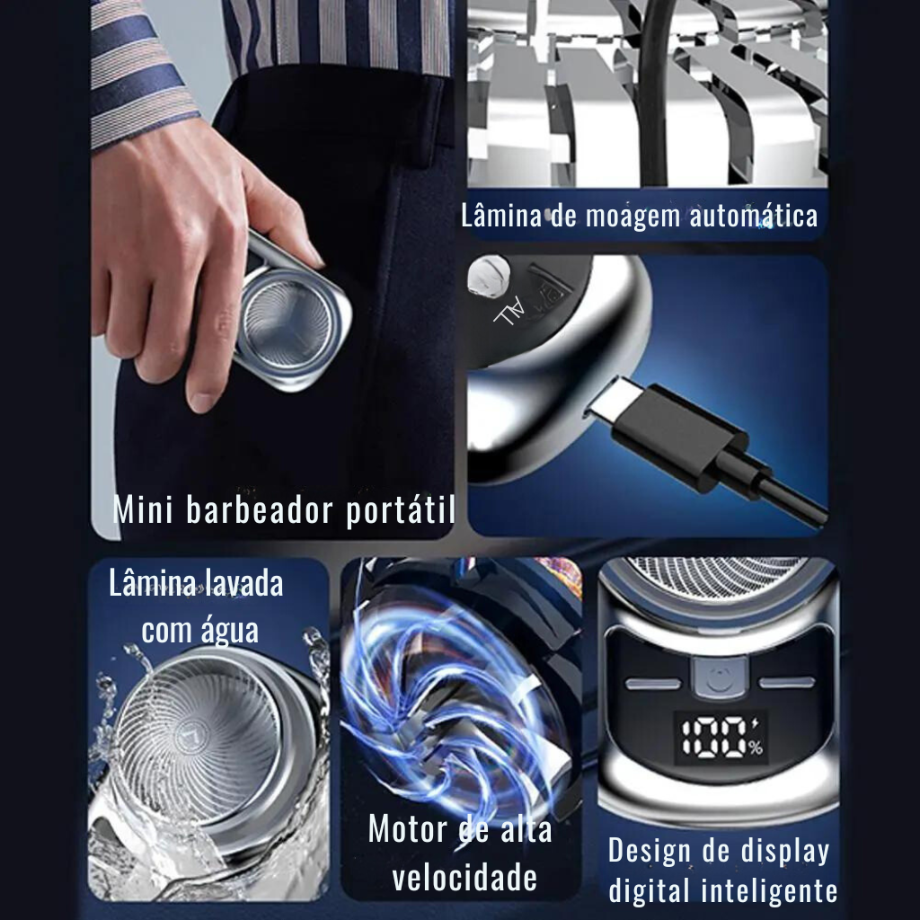 Mini Barbeador Portátil